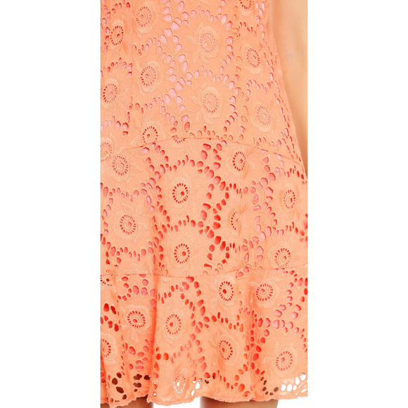 Nanette Lepore Dress A-line Sz 12 Eyelet Coral NWT - Picture 3 of 8